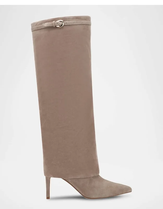 Naples Suede Foldover Knee-high Boots