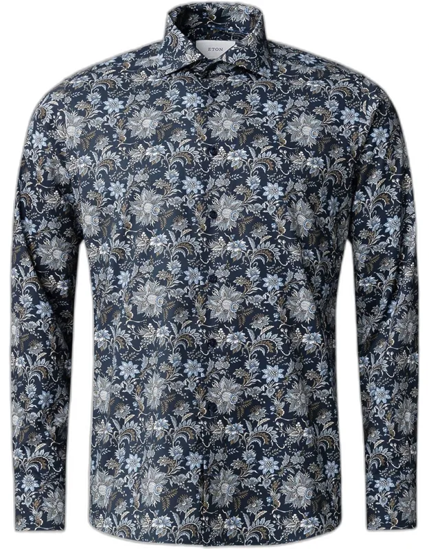 Slim Fit Organic Cotton Floral Dress Shirt