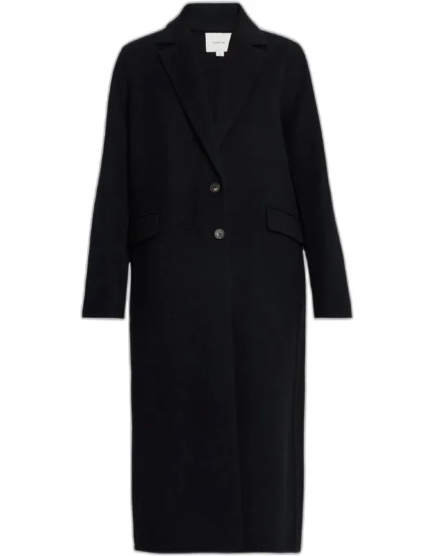 Cashmere-wool Single-breasted Coat