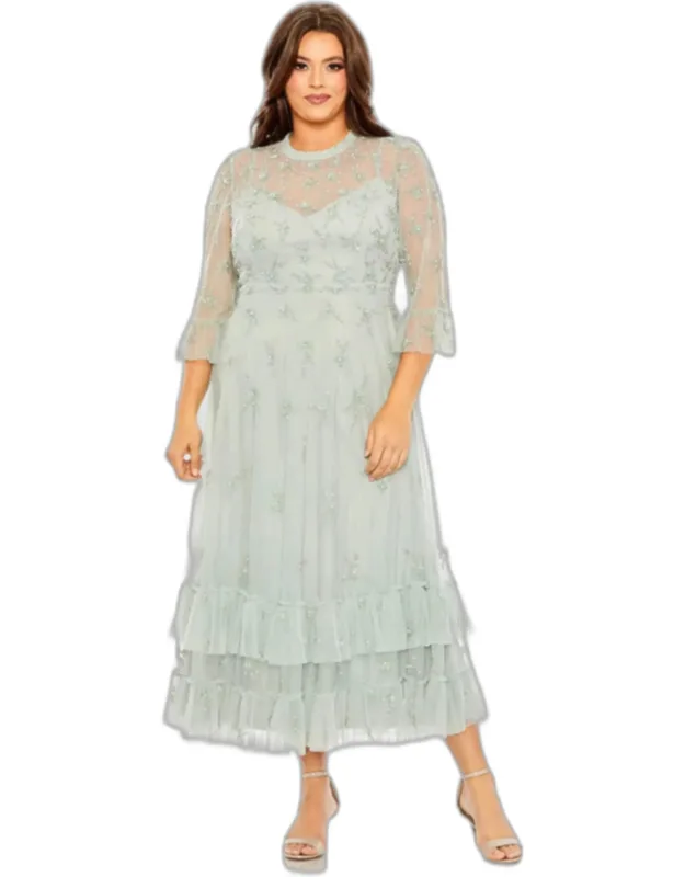 Embellished High Neck Dress