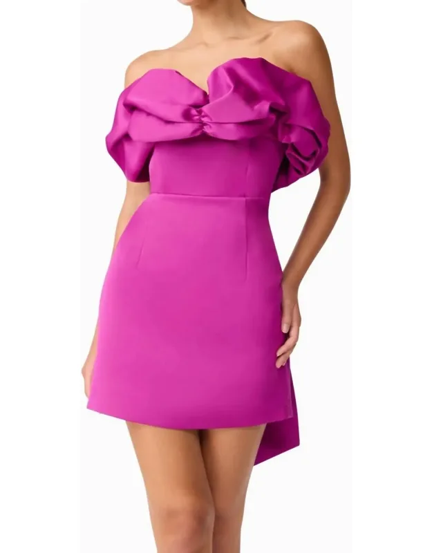 Sharon Mini Dress - Off-the-shoulder, Zip Closure