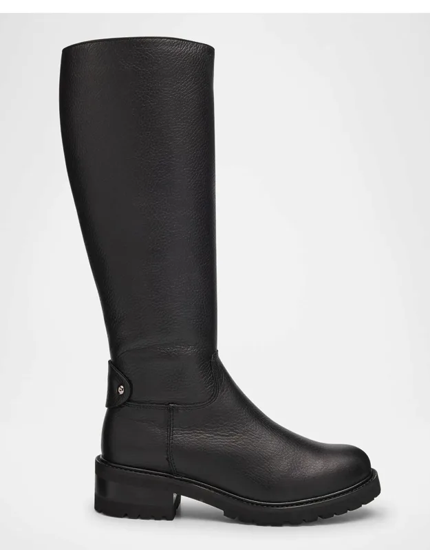 Waterproof Pebble Leather Knee-high Boots