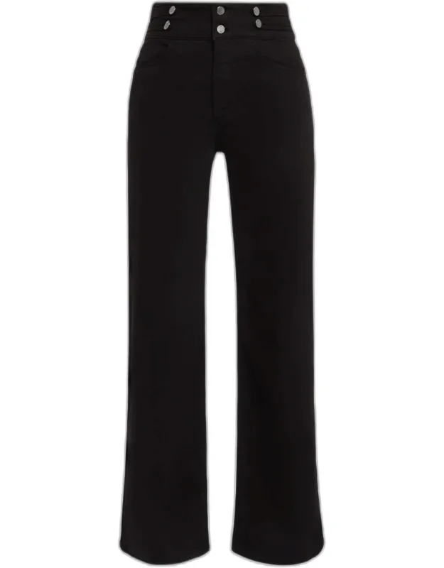 Double-button Wide-leg Jeans