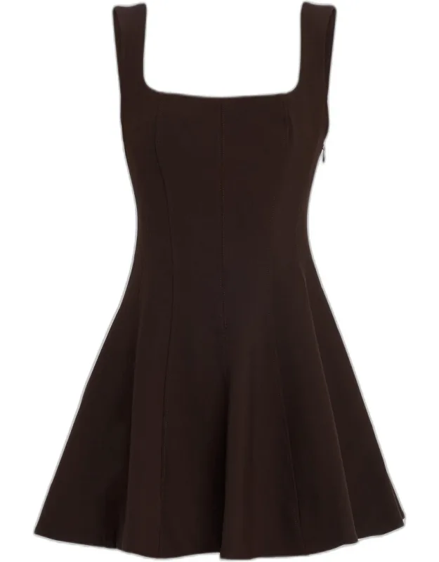Bronte Square-neck Sleeveless Mini Dress