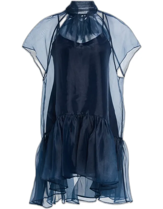 Beaux Tiered Organza Mini Dress