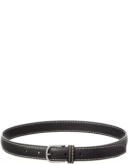 Stitch Detail Leather Belt