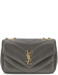Saint Laurent Loulou Shoulder Bag With Quilted Design And Magnetic Flap