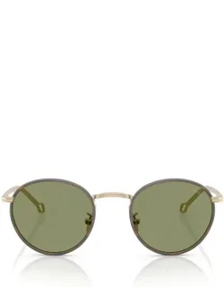 Sunglasses Ar6163j 30022a Rounded Gold Metal Italy