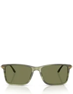 Giorgio Armani Sunglasses Ar8218 61682a Matte Striped Green Metal/acetate Italy