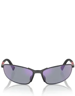 Prada Sunglasses Oval Rubberized Metal Italy