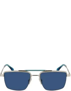Paul Smith Sunglasses Rectangular Silver Blue Metal