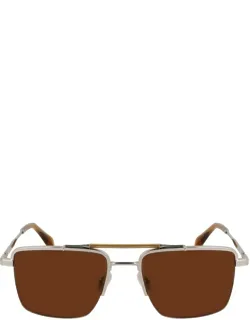 Paul Smith Sunglasses Rectangular Silver Caramel Metal Italy