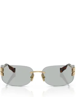 Miu Miu Eyewear Sunglasses Rectangular Gold Metal Italy
