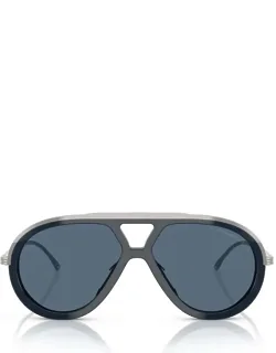 Emporio Armani Sunglasses Ea4242u 621380 Shiny Blue Metal/acetate Italy