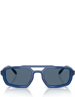 Sunglasses Ea4240u 620180 Shiny Opal Blue Acetate Italy