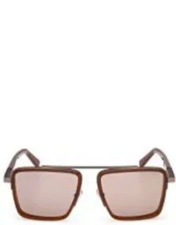 Zegna Aviator Shiny Dark Brown Metal