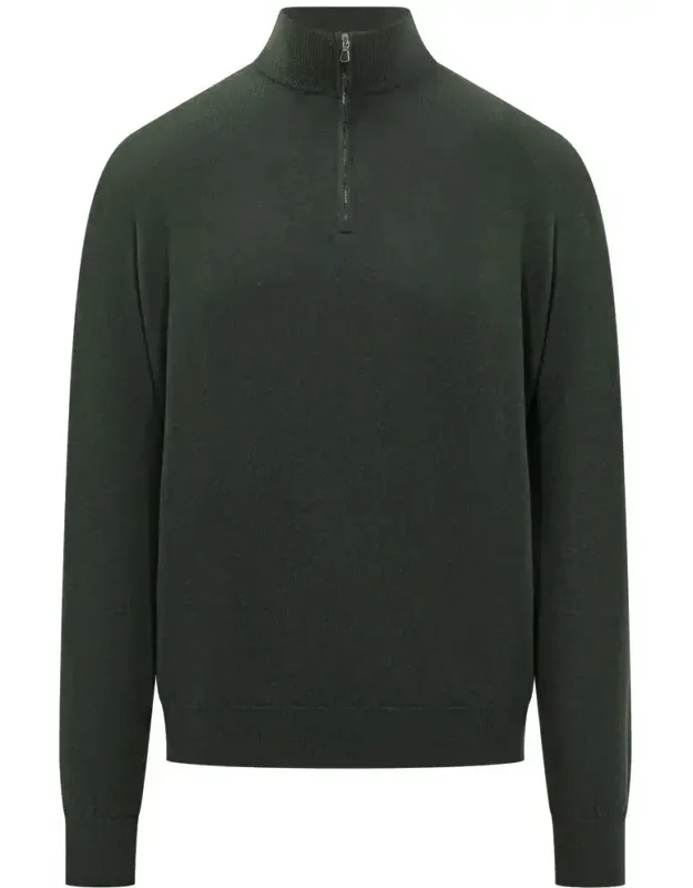 Wool Sweater With Half Zip