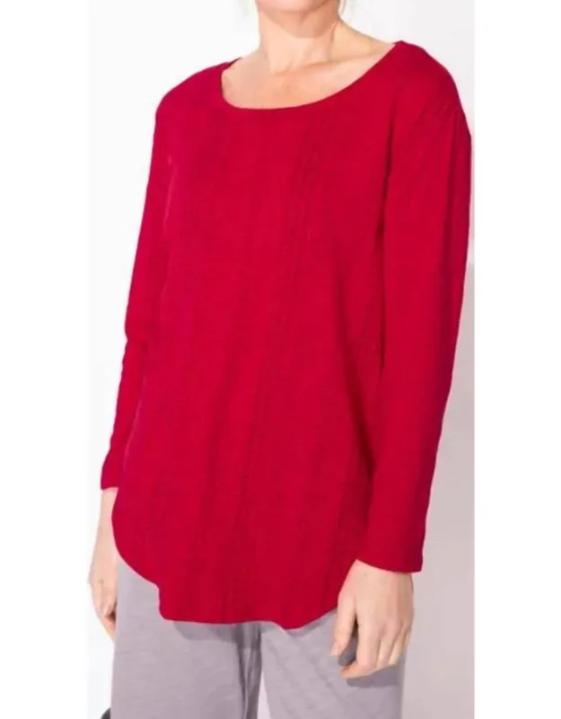 Cotton Slub Hi-low 3/4 Sleeve Tee
