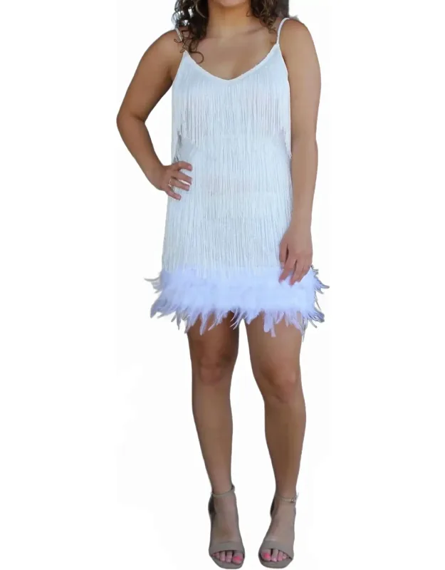 Feather Fringe Bottom Dress