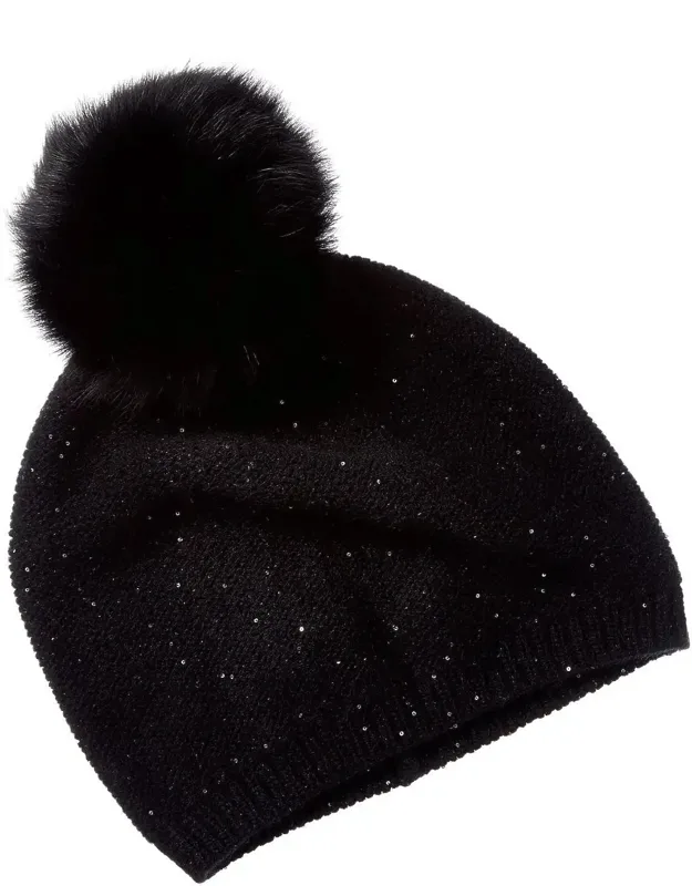 Lurex Lattice Stitch Cashmere Hat