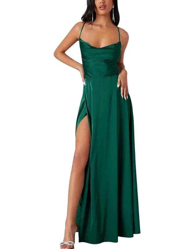 Maxi Dress - Flattering Silhouette, Luxurious Polyester