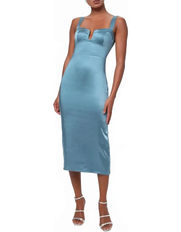 Satin U-front Dress