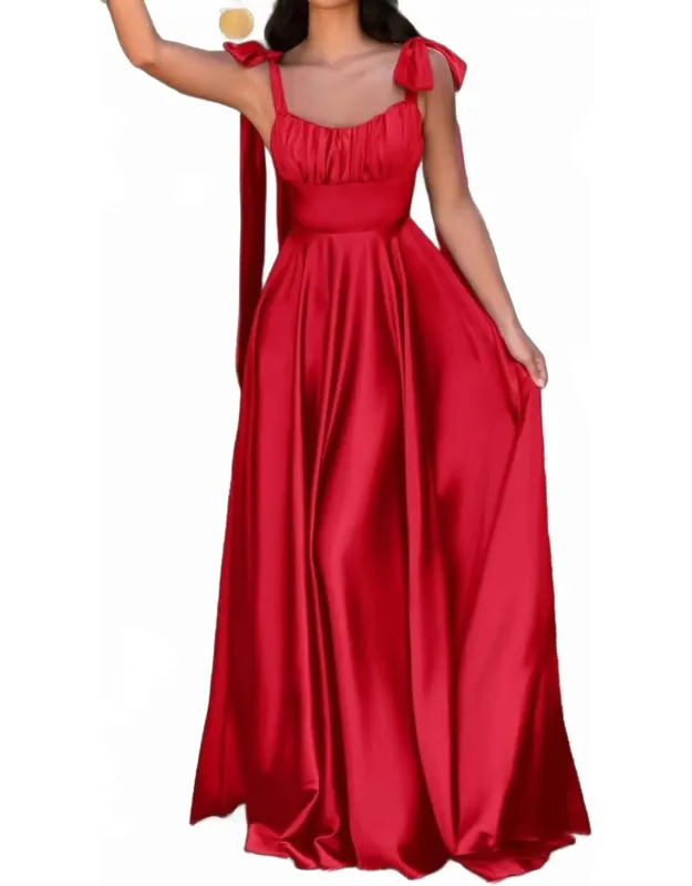 Bow Sleeve Formal Dress