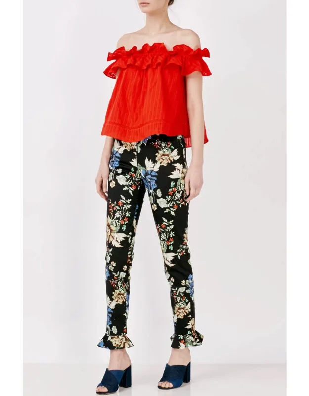 Cotton Voile Ruffle Top