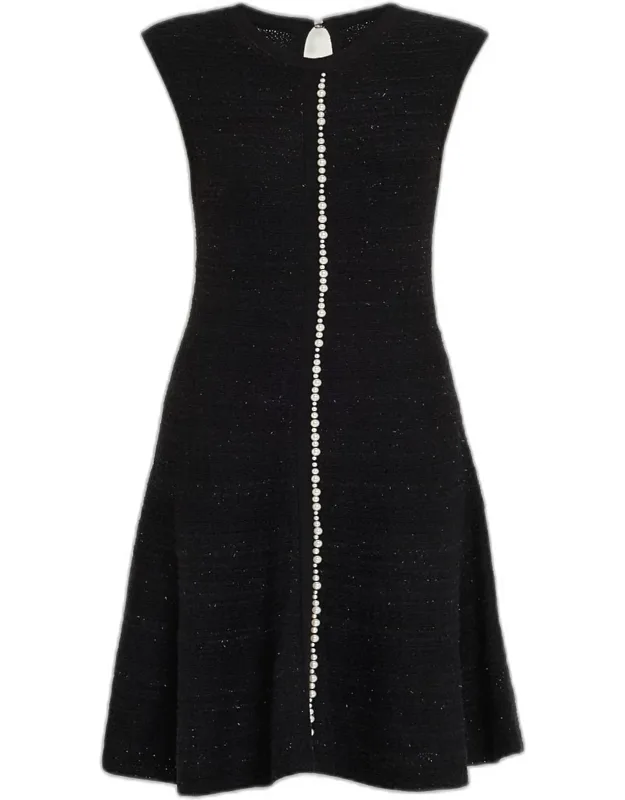 Beaded Metallic Knit Dress