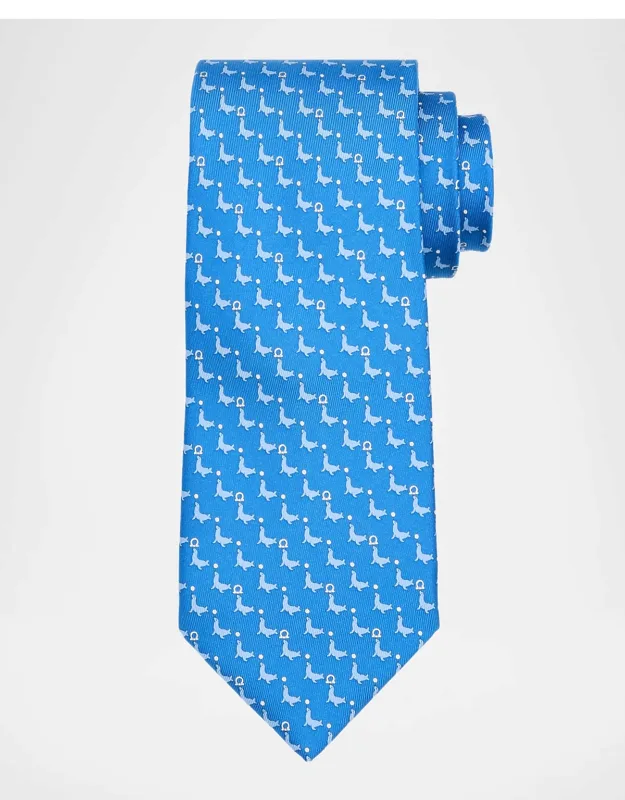 Seal Balancing Gancio Silk Tie