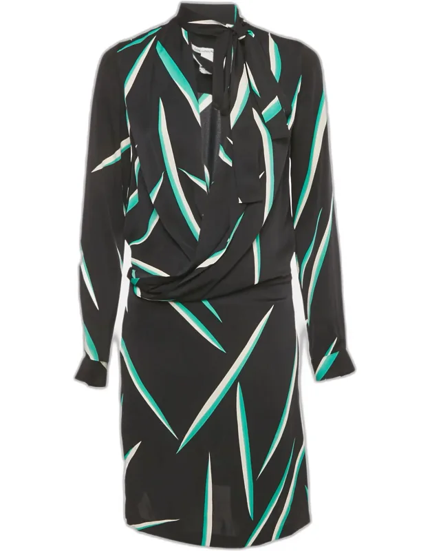 Printed Crepe Mini Dress