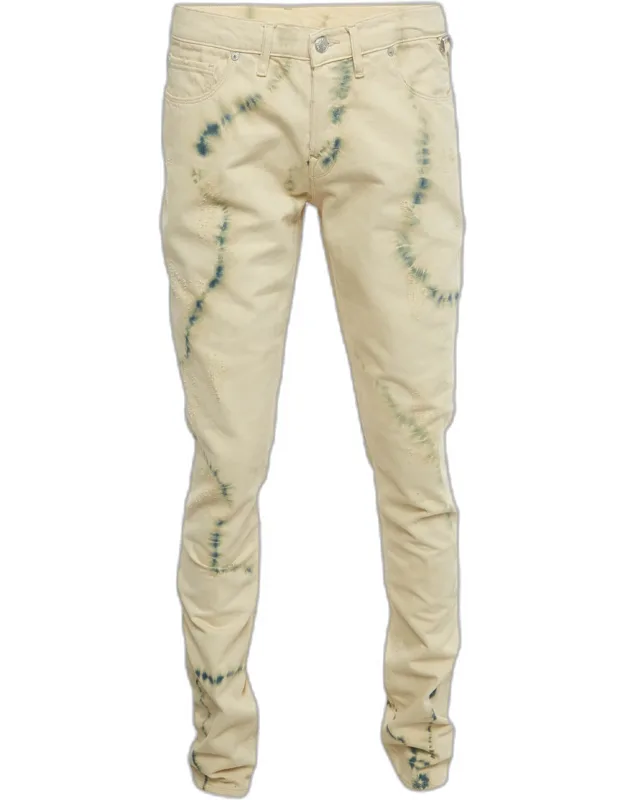Zadig & Voltaire Tie Dye Denim David Jeans With Classic Five Pockets And Light Distressing