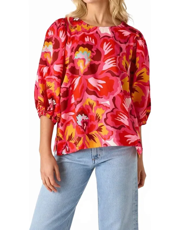 Lottie Bold Balloon Sleeve Top