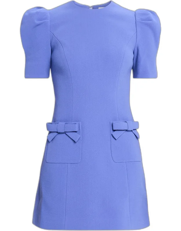 Puff-sleeve Crepe Mini Dress