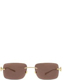 Gucci Eyewear Sunglasses Rectangular Gold