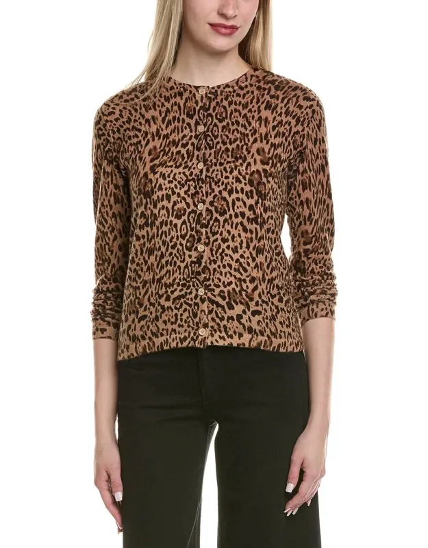 Animal Print Wool & Cashmere-blend Cardigan