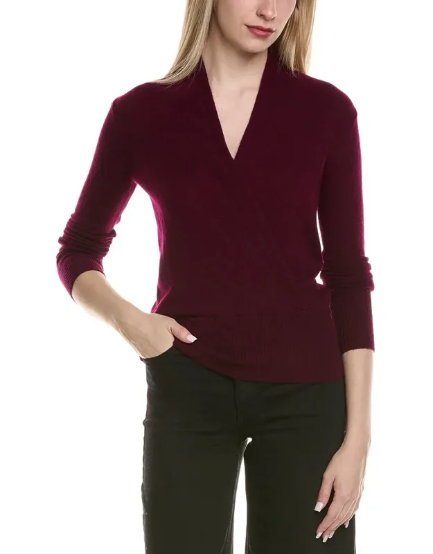 Modern Faux Wrap Wool & Cashmere-blend Sweater
