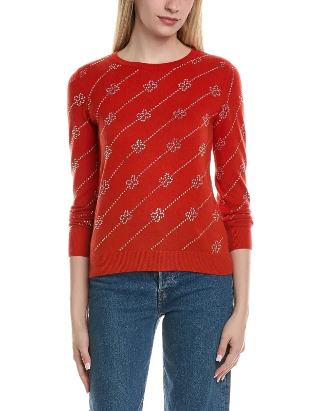 Heatset Diagonal Floral Wool & Cashmere-blend Sweater