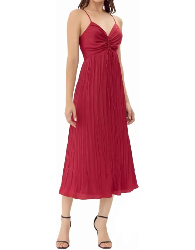 Pleated Midi Dress