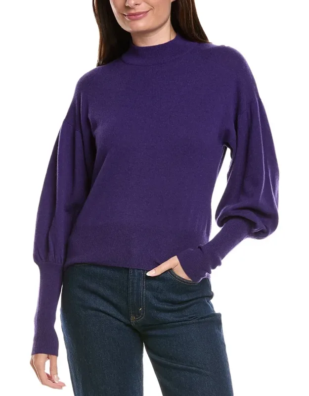 Mock Neck Drop-shoulder Sweater