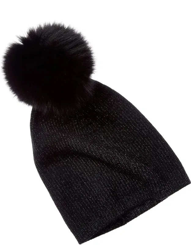 Lurex Rib Cashmere Hat