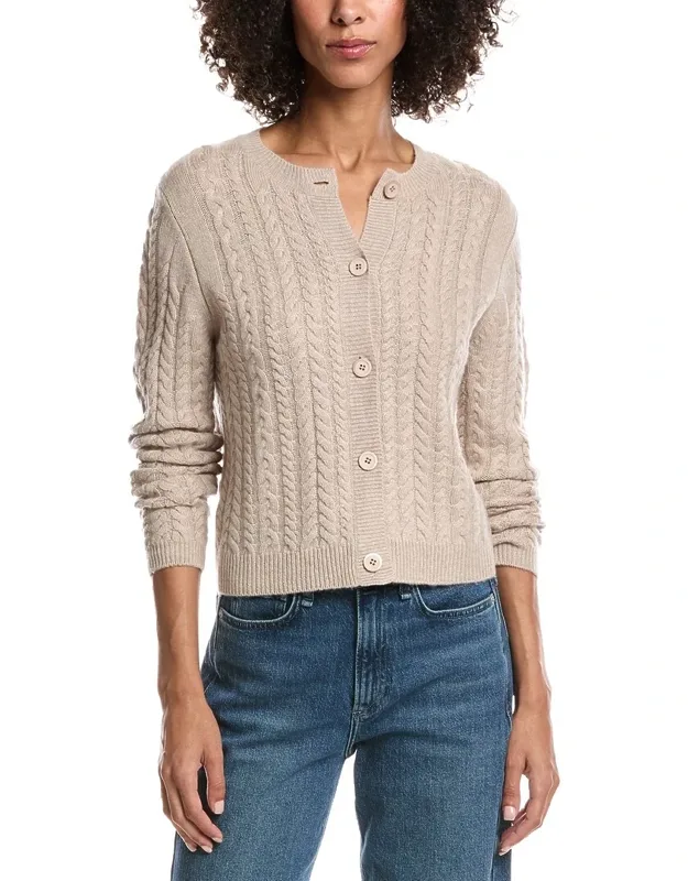 Cable Wool & Cashmere-blend Cardigan