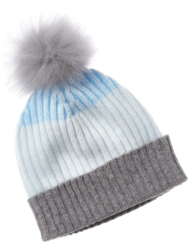Cashmere Colorblocked Plaited Rib Hat
