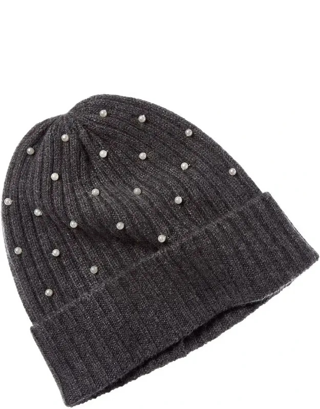 2x2 Rib Pearl Cashmere Hat