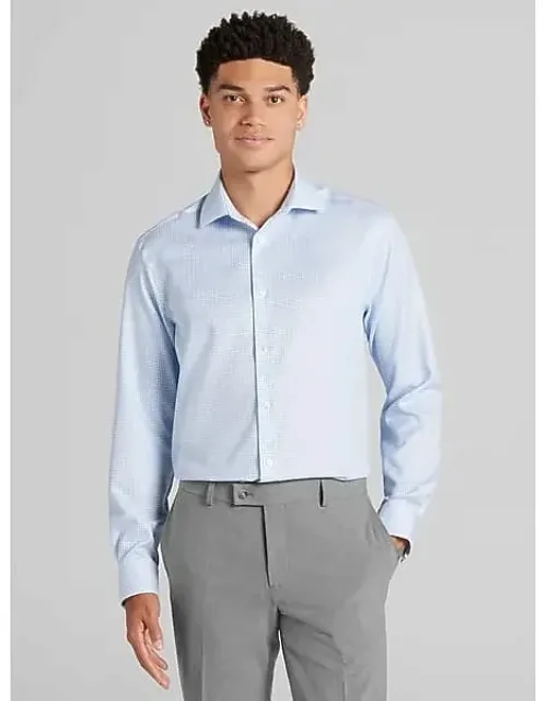 Awearness Kenneth Cole Slim Fit Check Dress Shirt With Dashing Spread Collar And Fun Check Pattern