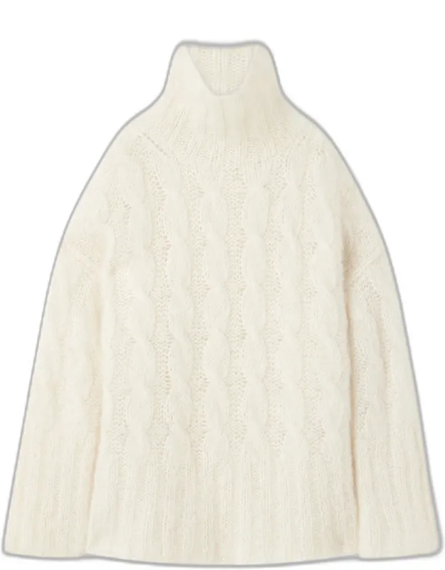 Fortin Hand Knitted Cable Mohair Sweater
