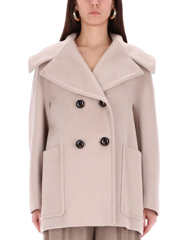 Double-breasted Coat With Model Height 180 Cm And Size 40 It