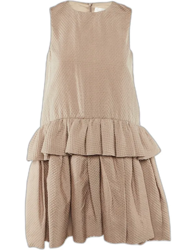 Silk Blend Tiered Frill Mini Dress