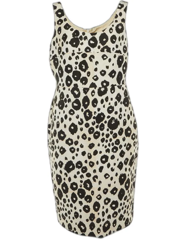 Animal Print Cotton Blend Midi Dress