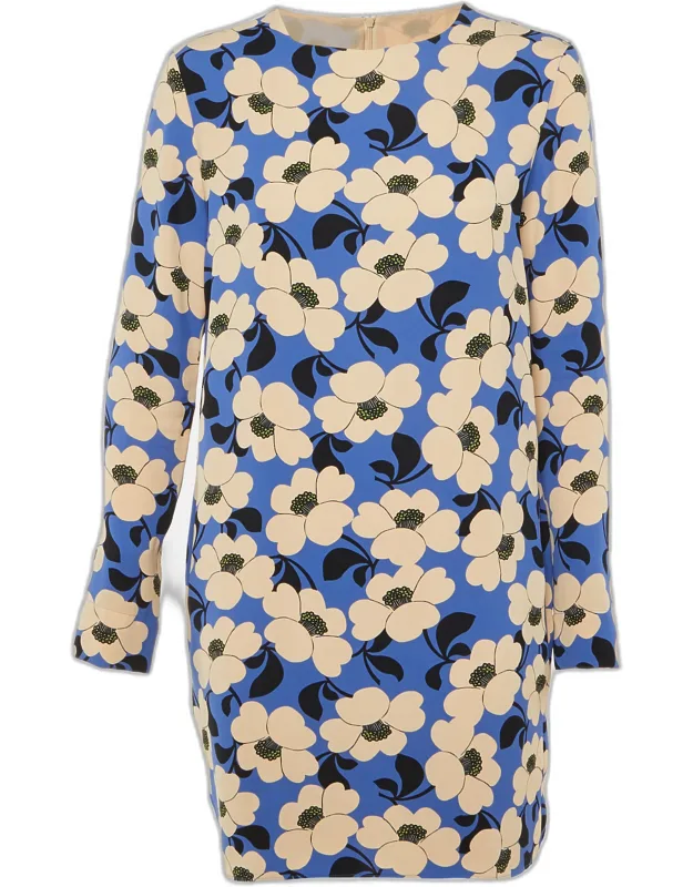 Floral Print Crepe Mini Dress